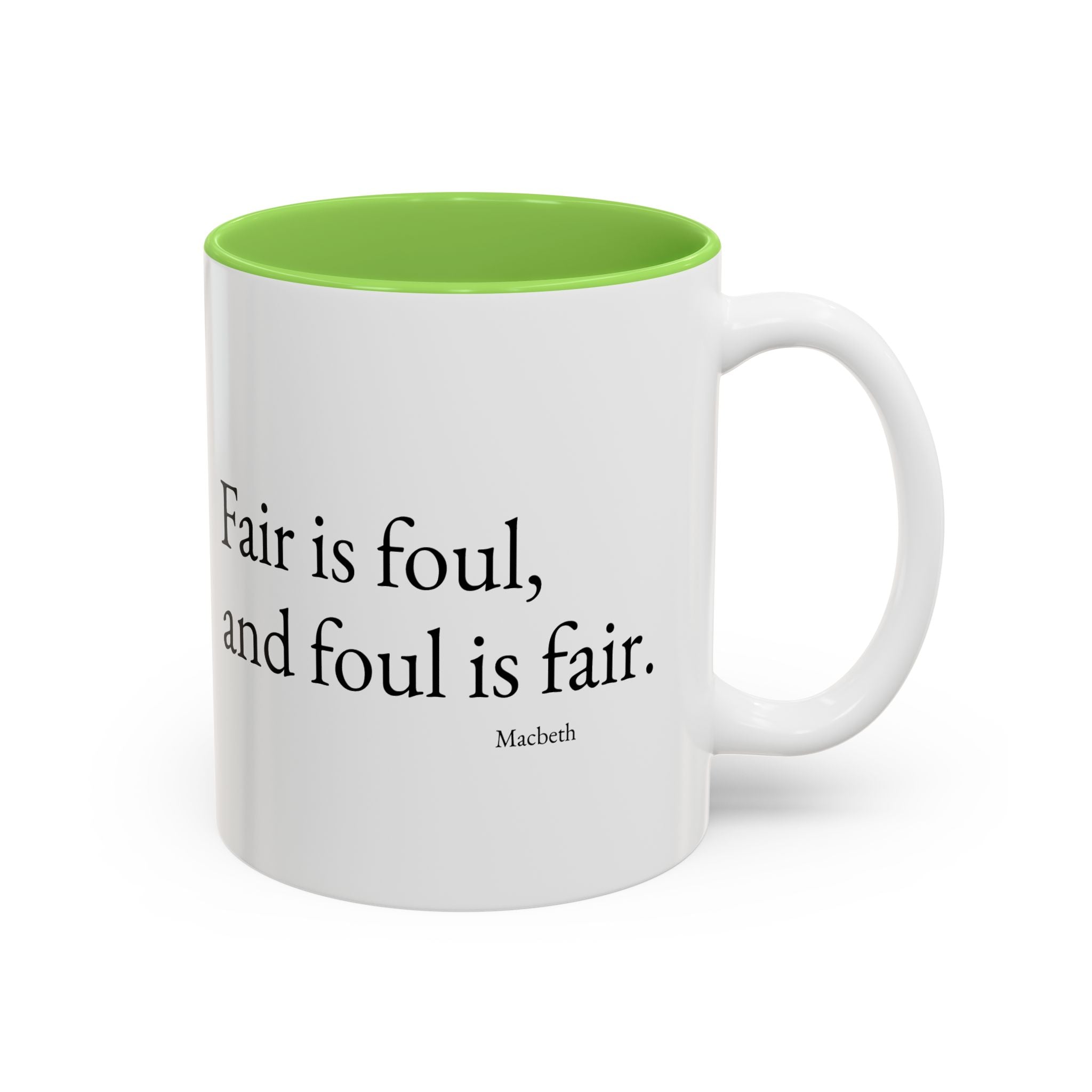 Chiasmus - Accent Mug— 'Fair is foul, and foul is fair' Two-Tone Ceramic Coffee Cup