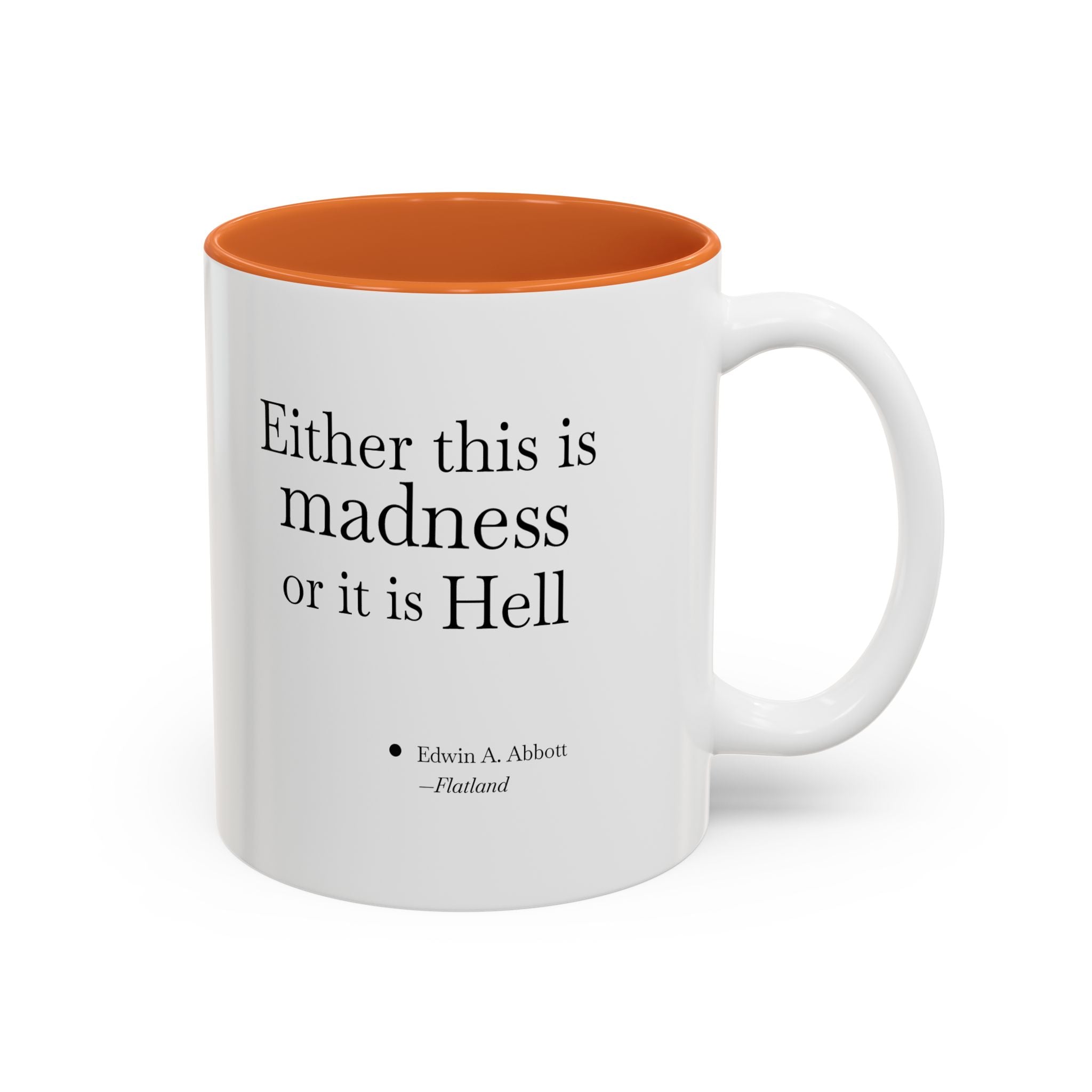 'Flatland' Quote Two-Tone Accent Coffee Mug