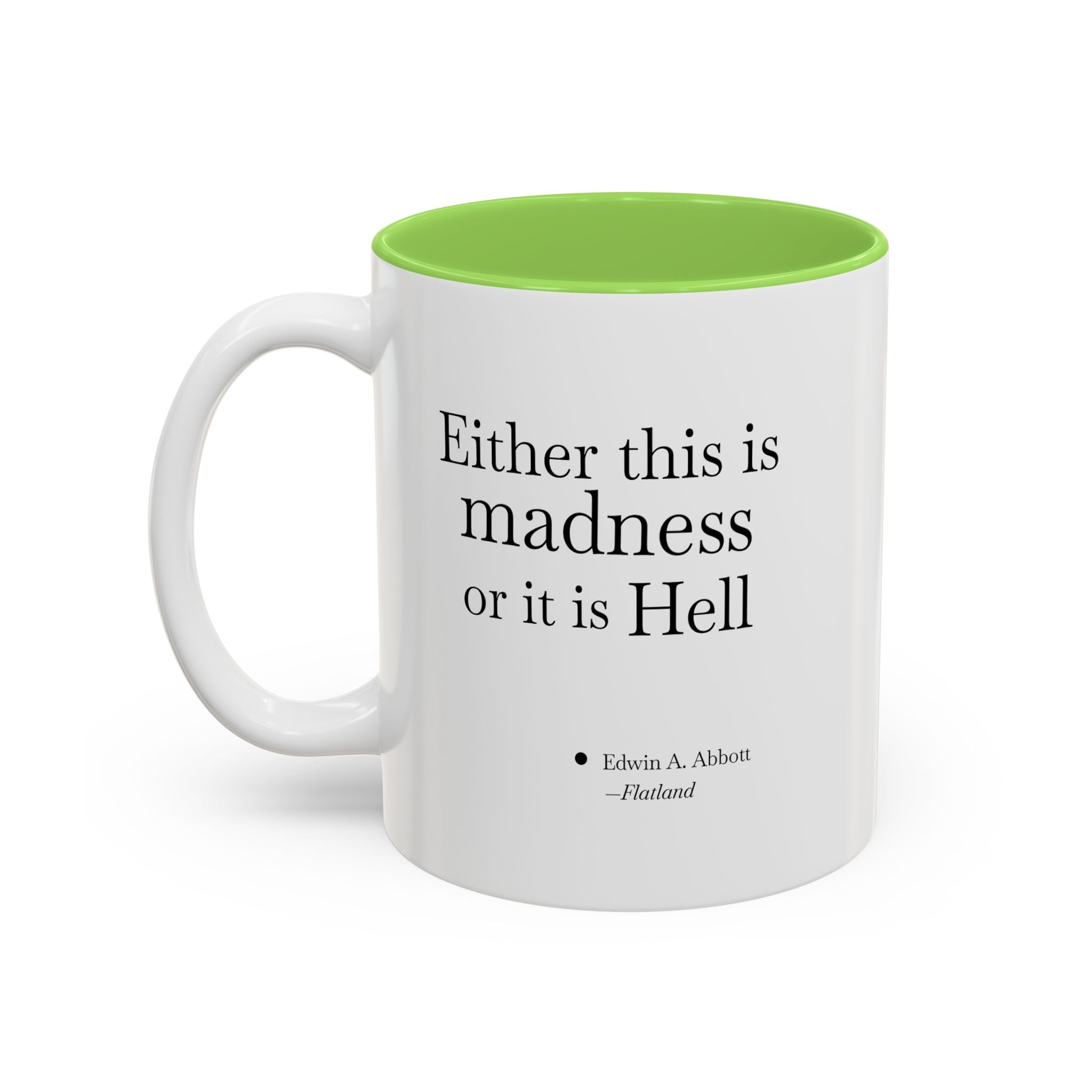 'Flatland' Quote Two-Tone Accent Coffee Mug