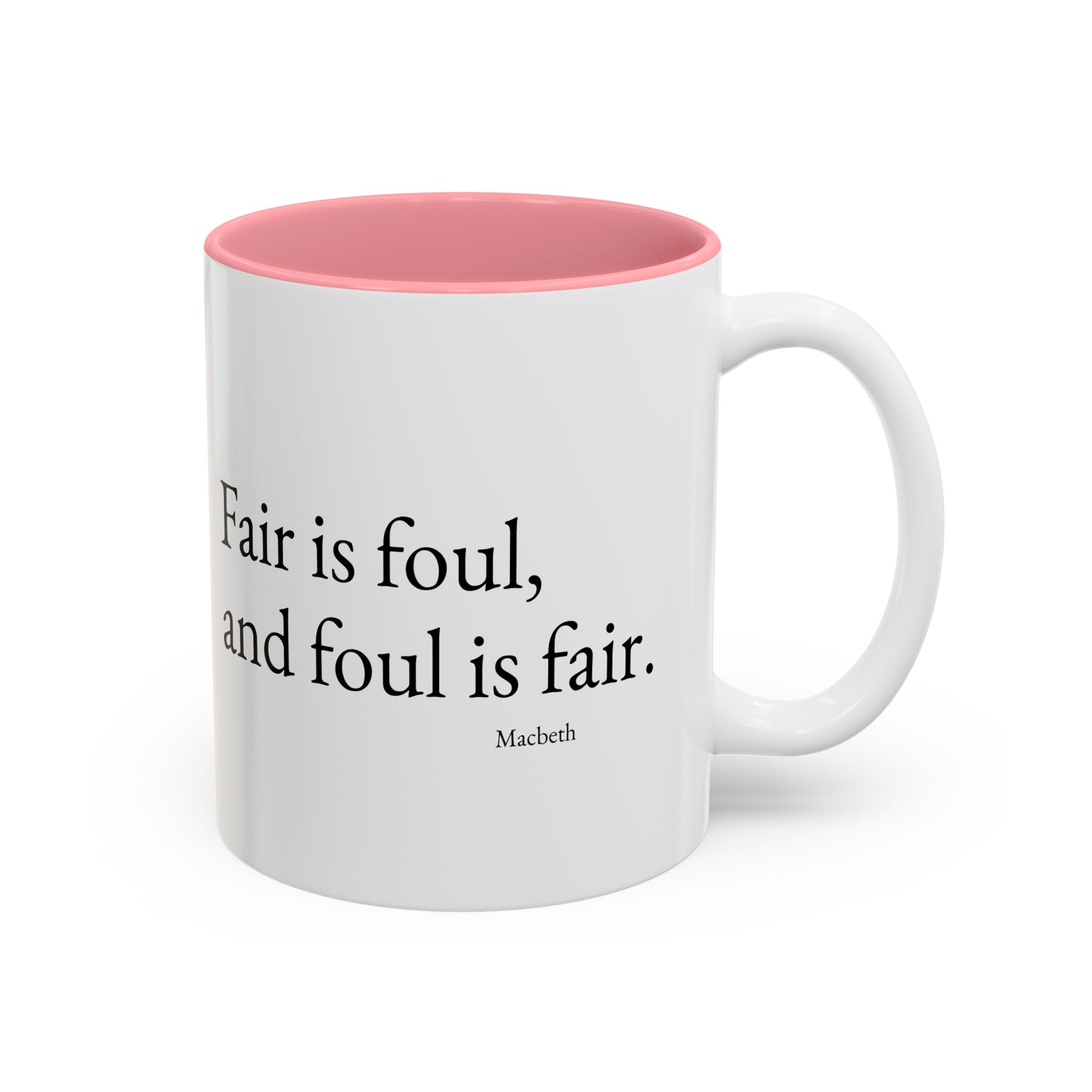 Chiasmus - Accent Mug— 'Fair is foul, and foul is fair' Two-Tone Ceramic Coffee Cup