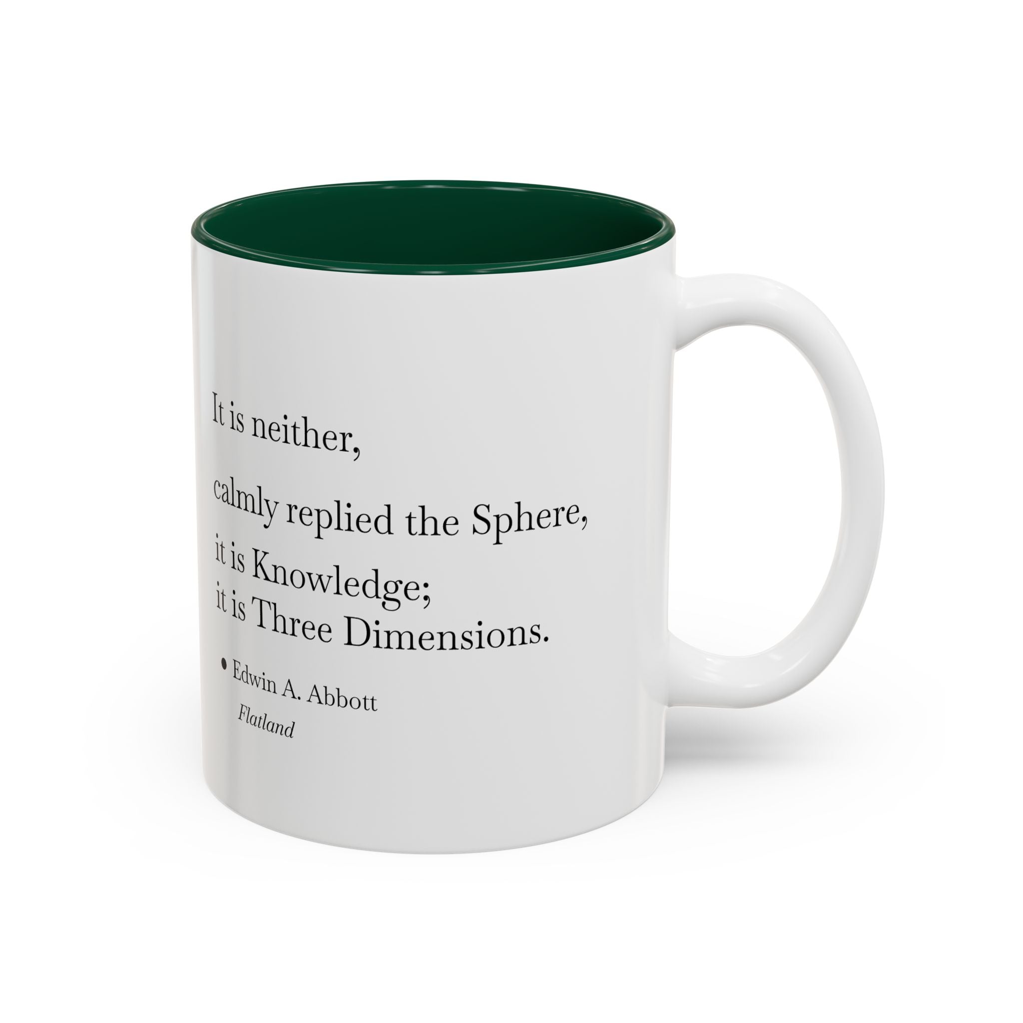 'Flatland' Quote Two-Tone Accent Coffee Mug