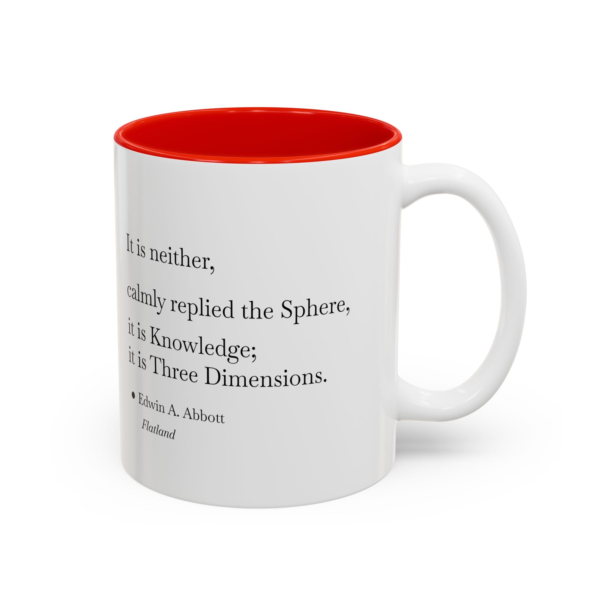 'Flatland' Quote Two-Tone Accent Coffee Mug