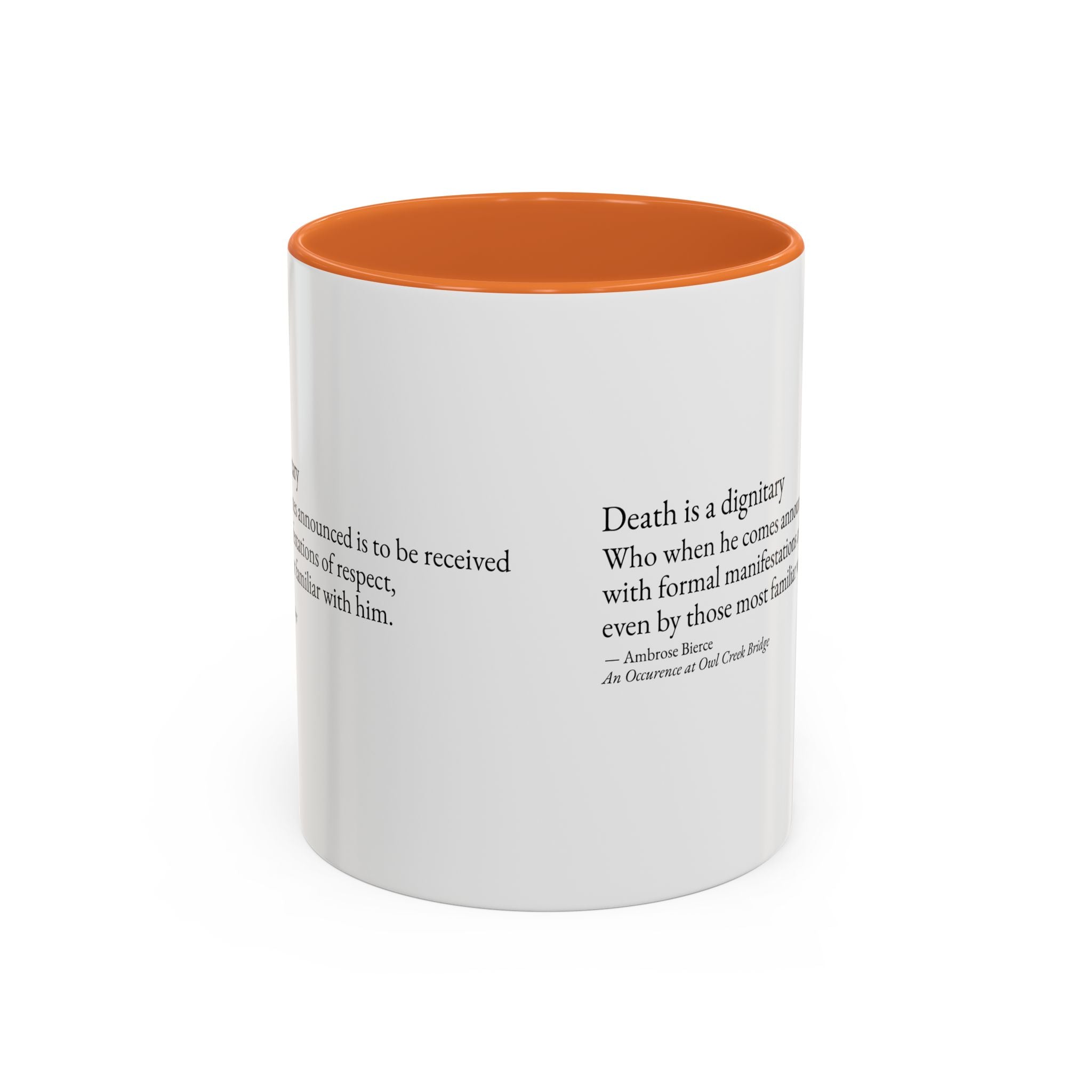 "Death is a Dignitary" Quote Two-Tone Mug (11oz/15oz)