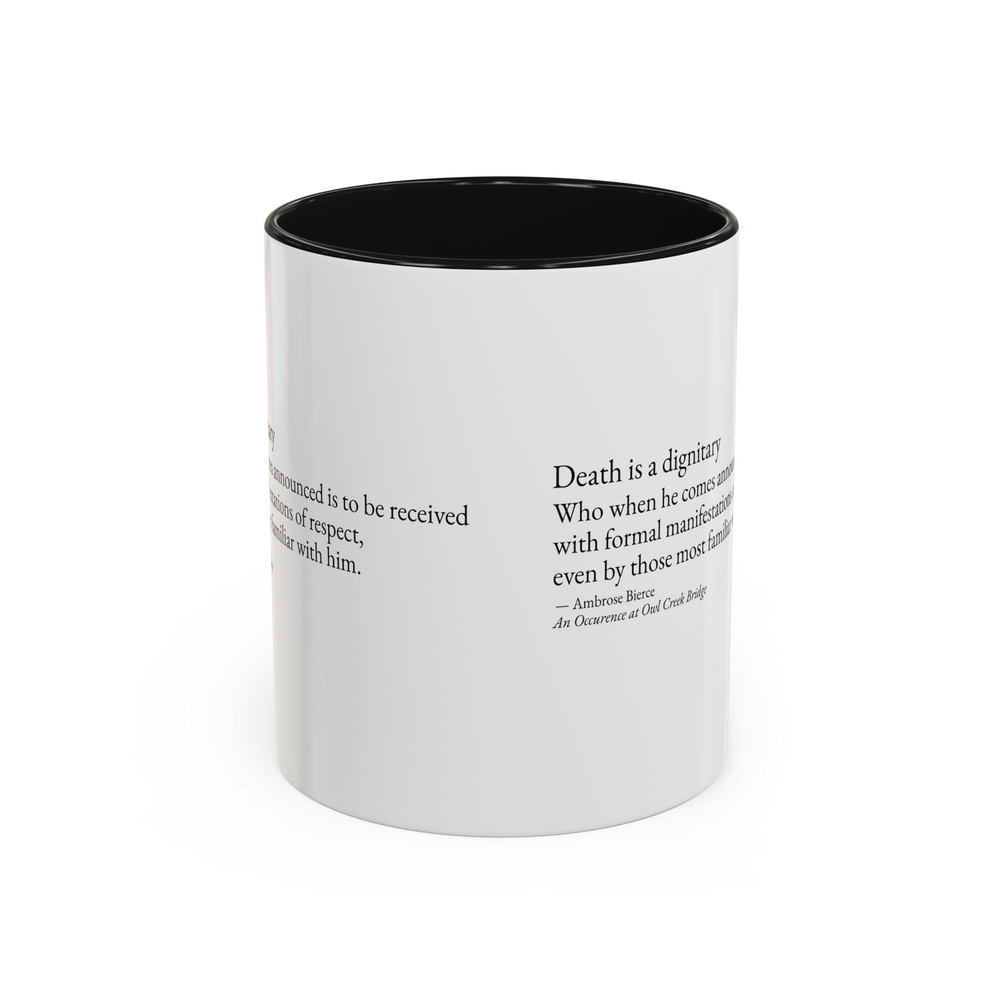 "Death is a Dignitary" Quote Two-Tone Mug (11oz/15oz)