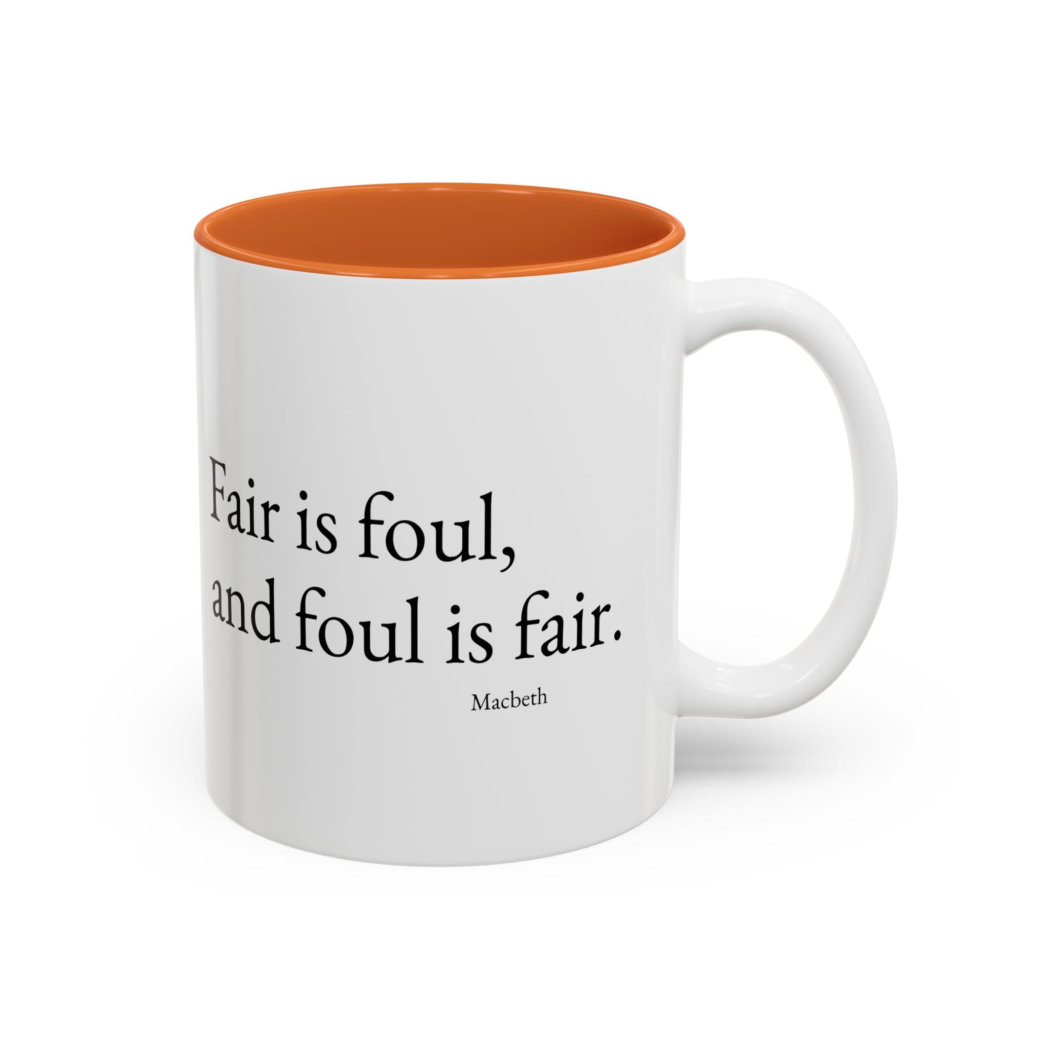 Chiasmus - Accent Mug— 'Fair is foul, and foul is fair' Two-Tone Ceramic Coffee Cup
