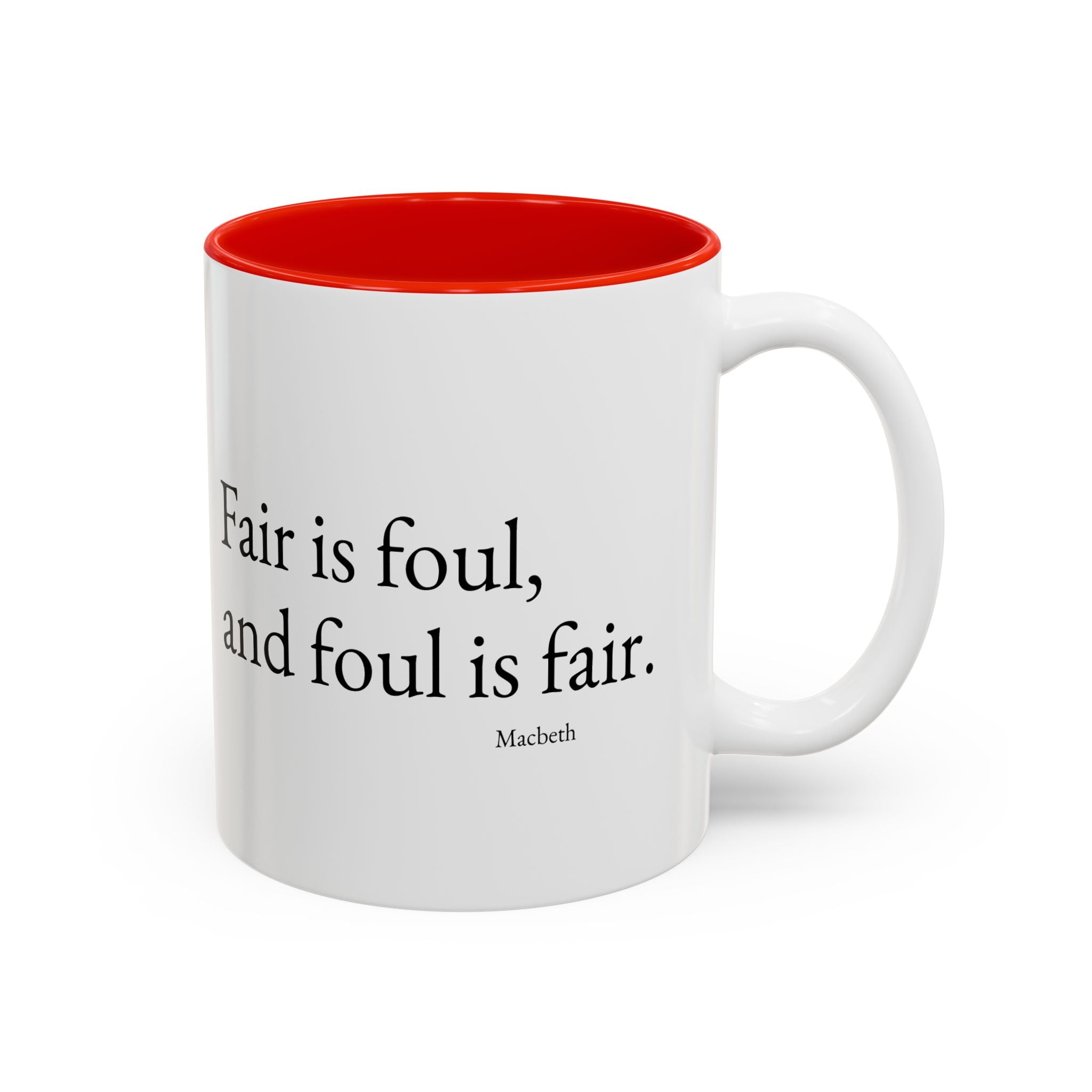 Chiasmus - Accent Mug— 'Fair is foul, and foul is fair' Two-Tone Ceramic Coffee Cup