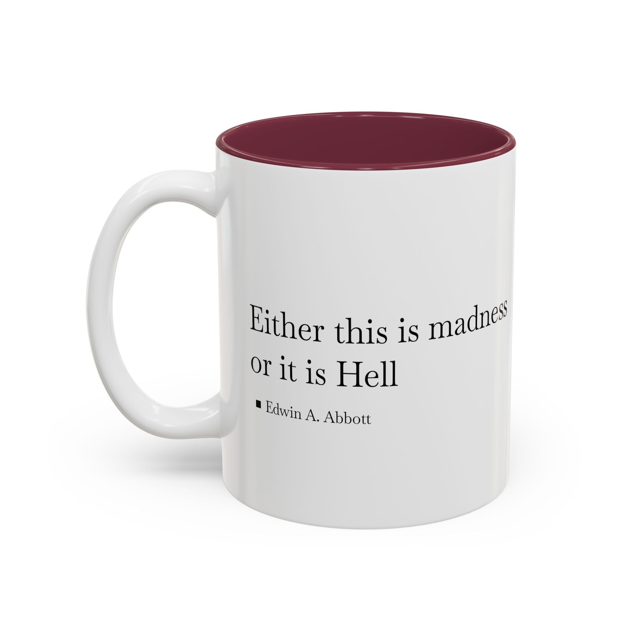 'Flatland' Quote Two-Tone Accent Coffee Mug