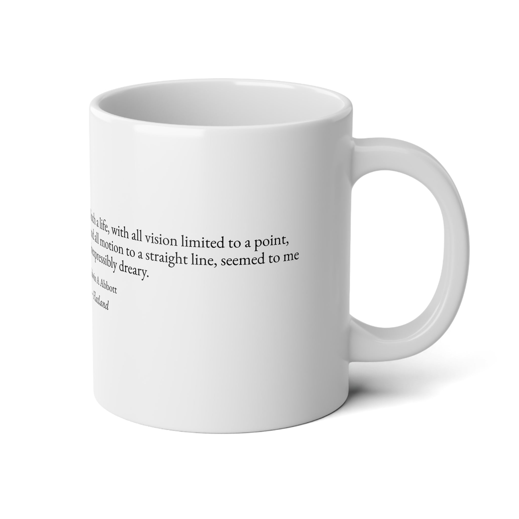 20oz Quote Mug — ‘Flatland’ Edwin A. Abbott Literary Coffee Cup