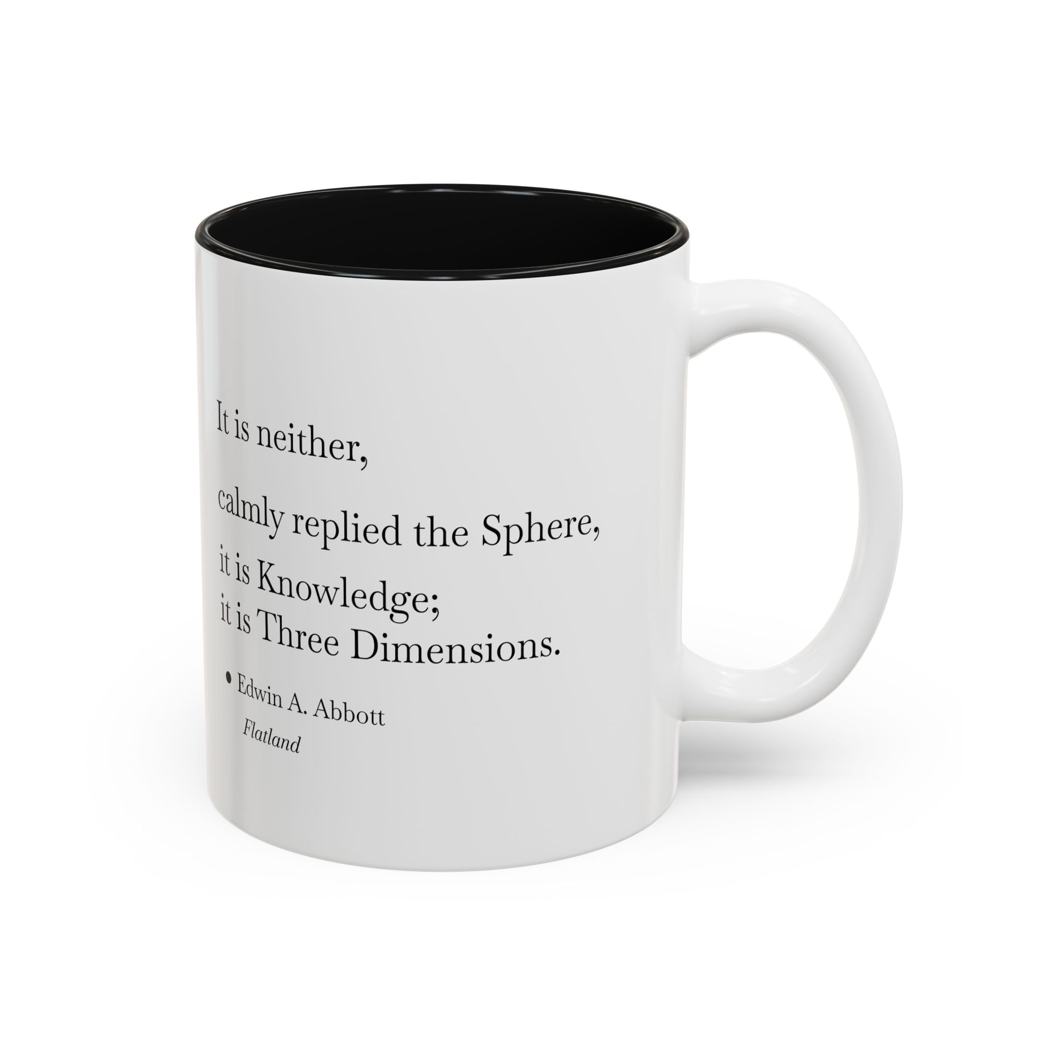 'Flatland' Quote Two-Tone Accent Coffee Mug