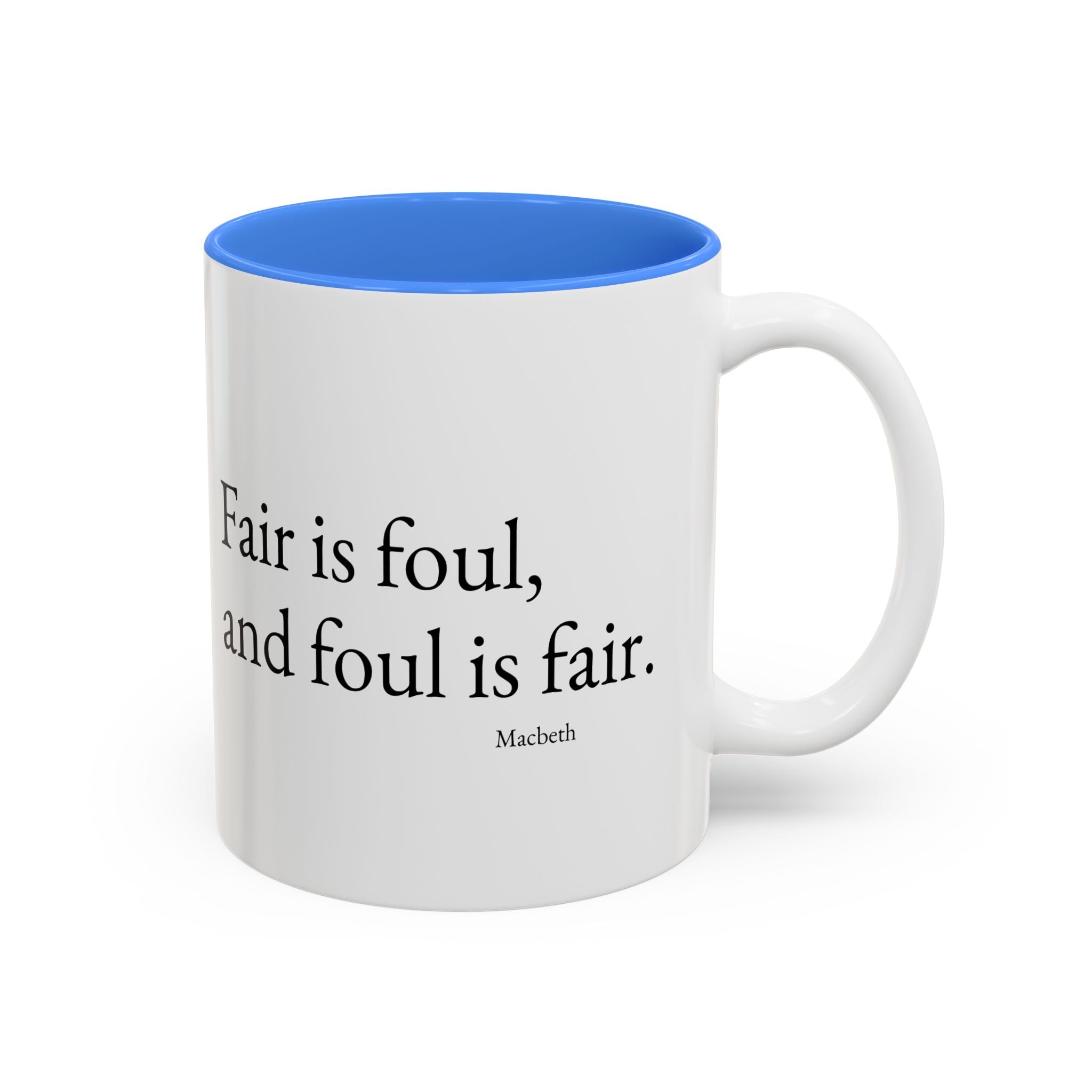 Chiasmus - Accent Mug— 'Fair is foul, and foul is fair' Two-Tone Ceramic Coffee Cup