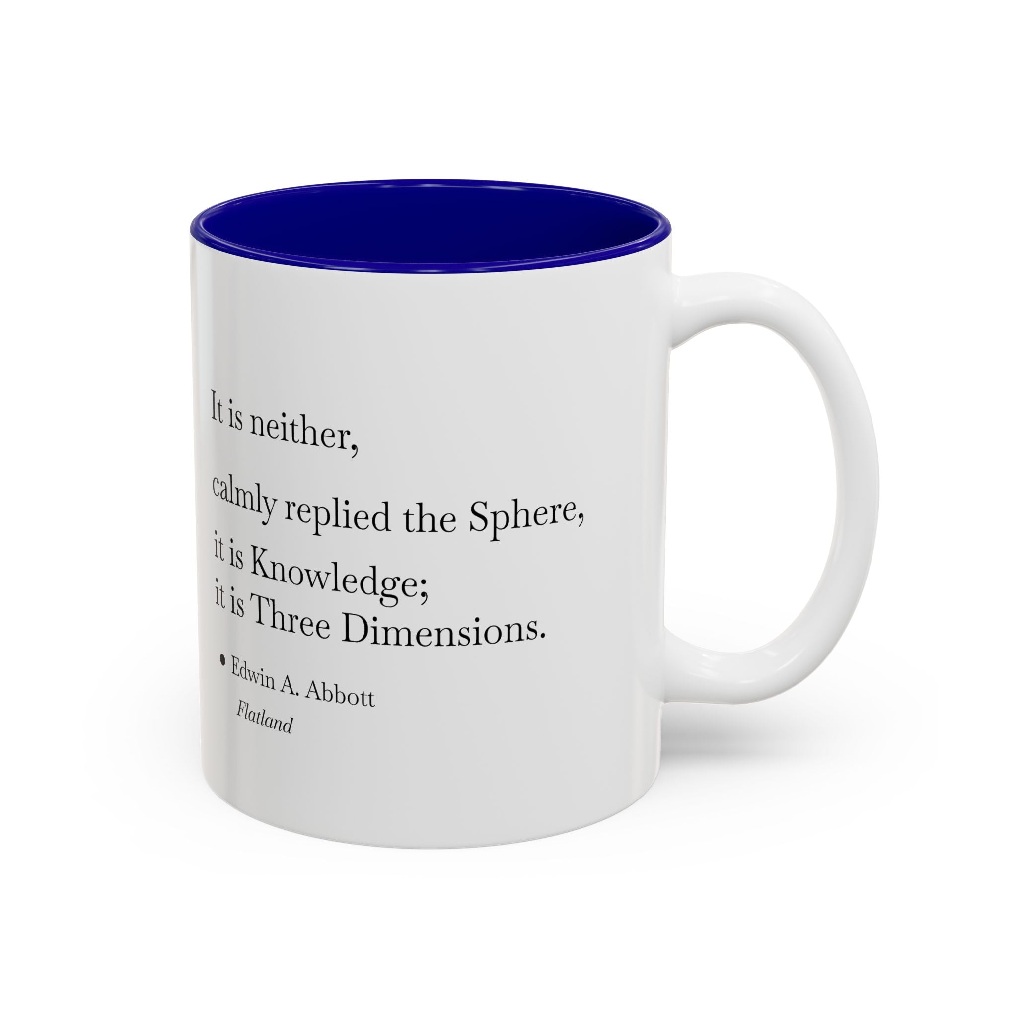 'Flatland' Quote Two-Tone Accent Coffee Mug