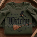 Filmyhub Embroidered Witchy Halloween Sweatshirt – Spooky Aesthetic Crewneck