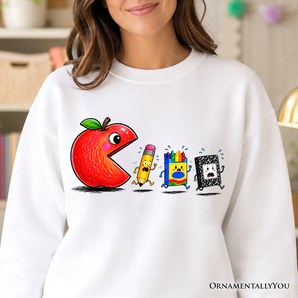 Funny Apple 1st Day of School Sweatshirt, Sweater for Teachers