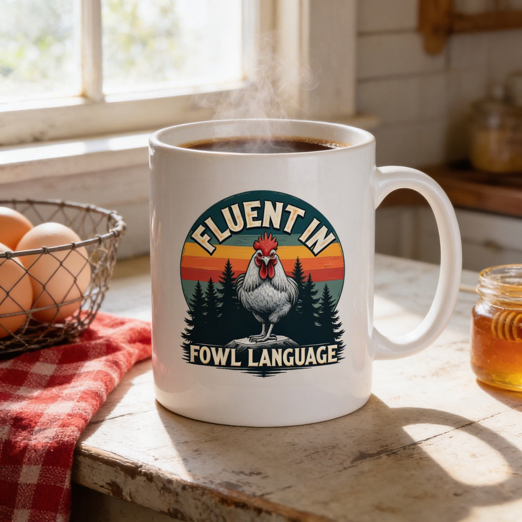 Funny Chicken Coffee Cup - Farm Humor Mug With Rooster Design | Ceramic, Dishwasher Safe