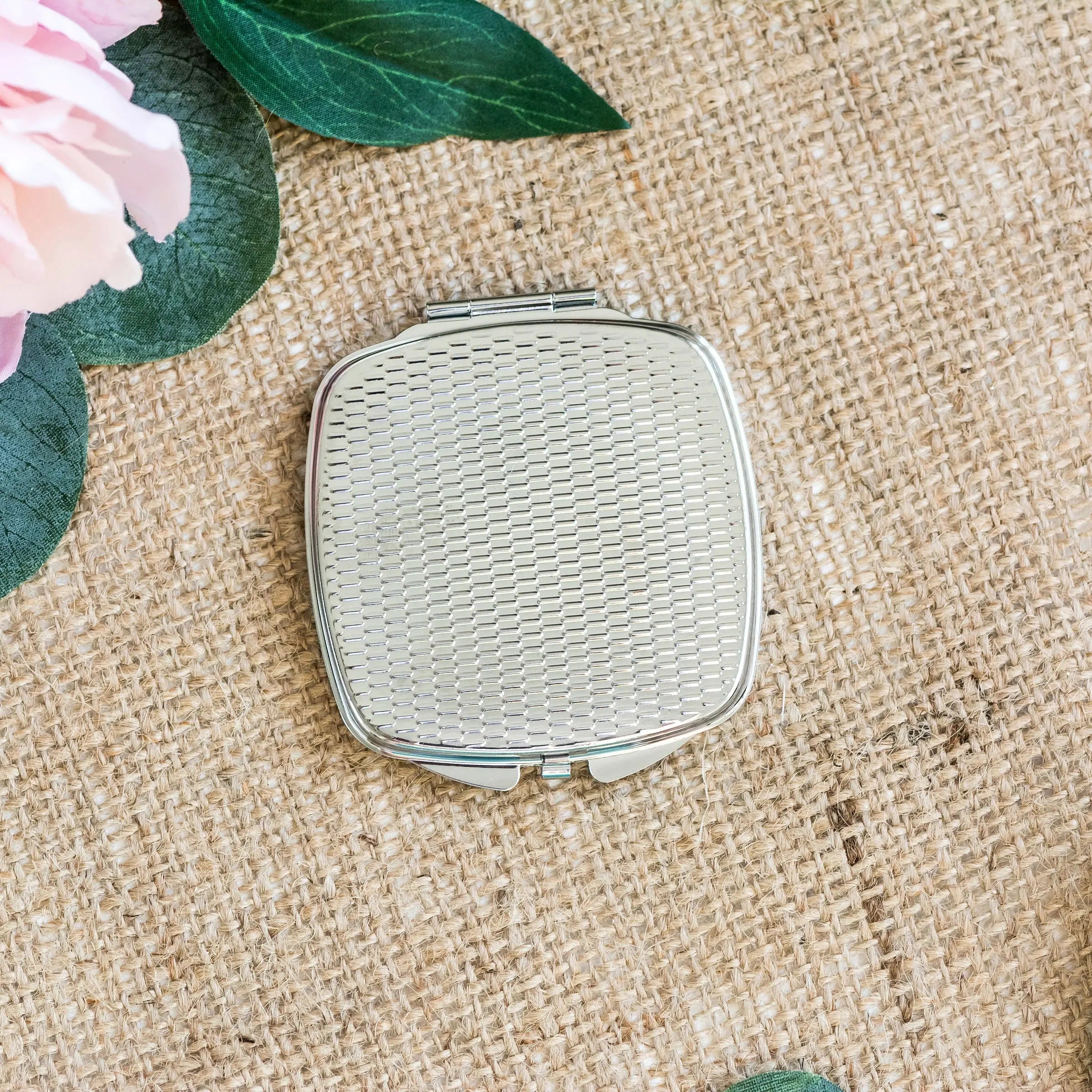 Vintage Library Card Compact Purse Mirror - Gift For Readers, Teachers, Librarians - Checkout Card Library Book Due Date Compact Mirror
